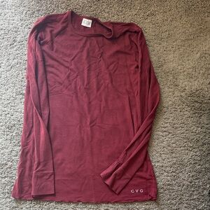 Women's Burgundy Long Sleeve Top